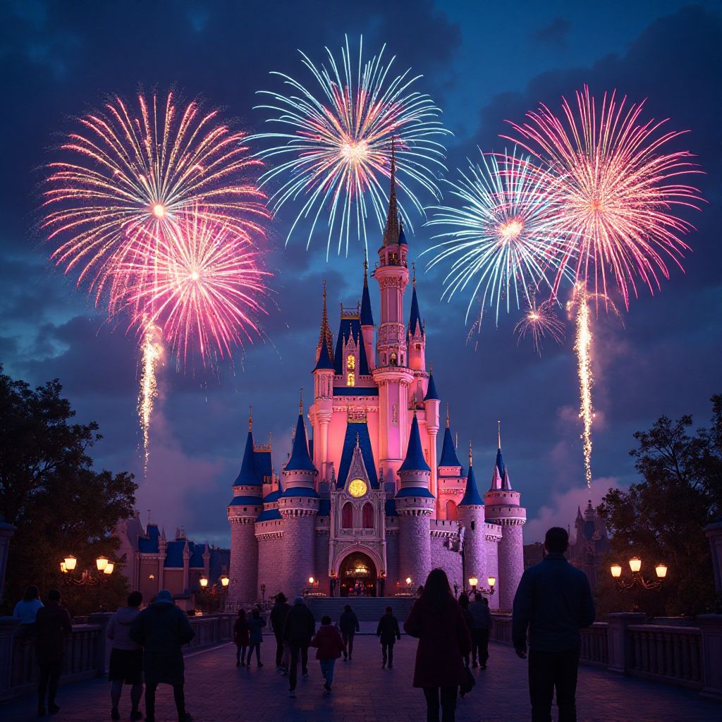 Nighttime fireworks